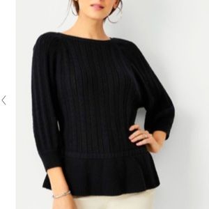 Pointelle Peplum Sweater
Style #:559781
Size: Small
Color: Black